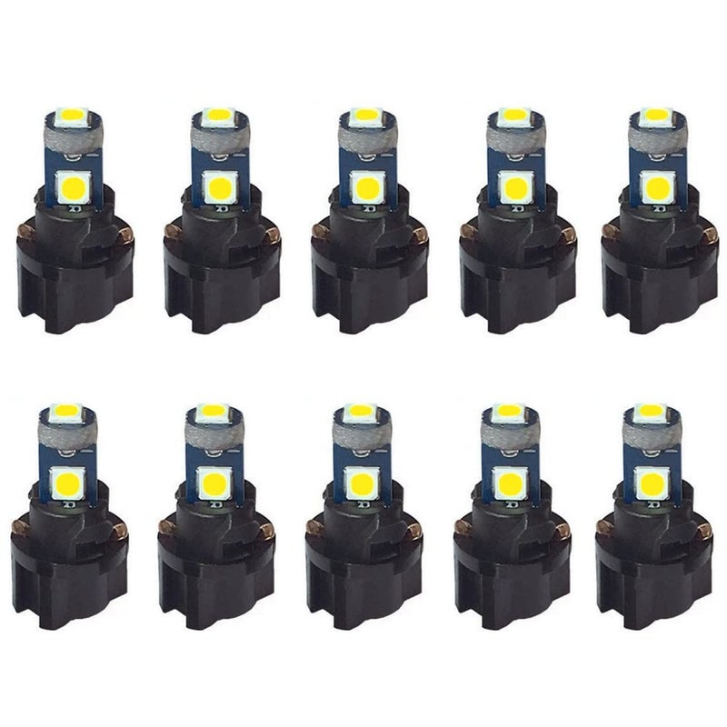 BlyilyB 10-Pack T5 37 74 LED Bulb With Twist Lock Socket PC74 PC37 Dashboard Instrument Panel Gauge Cluster Light - Image 1